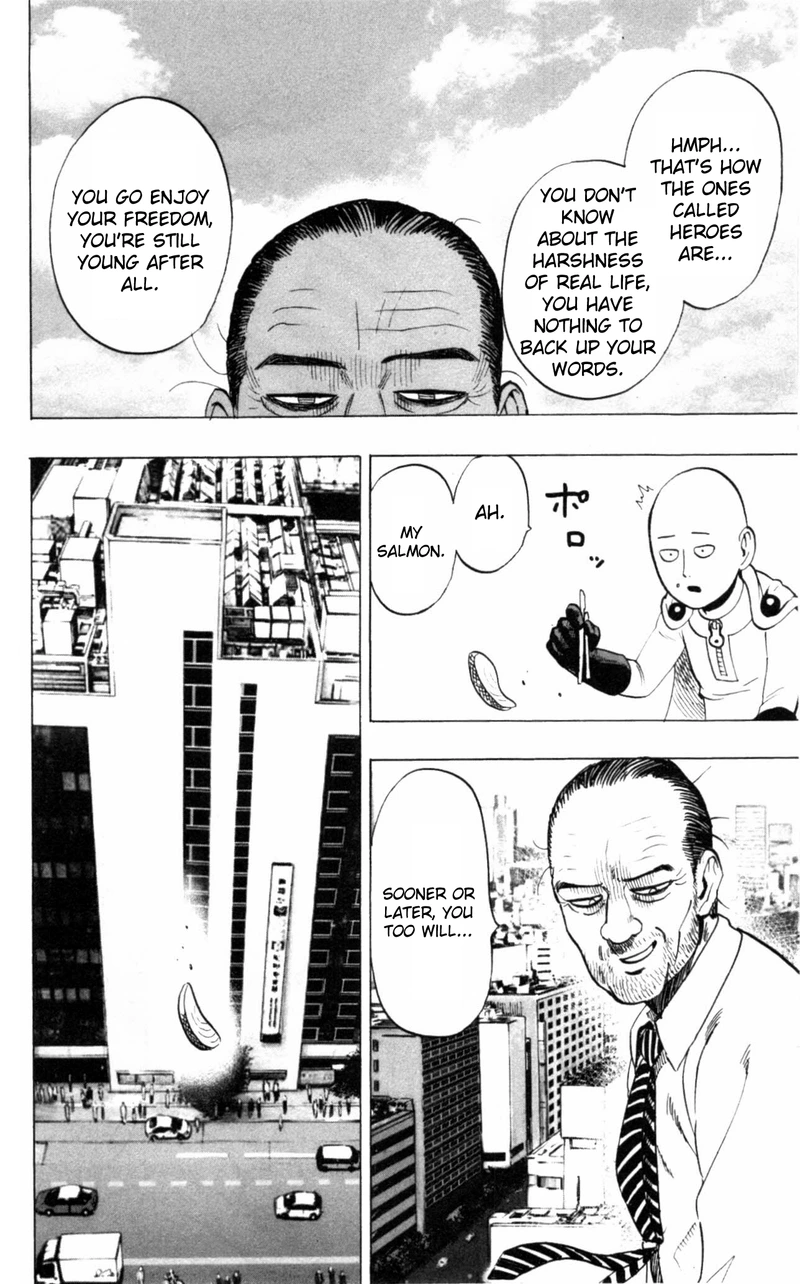 One Punch Man Manga Chapter 34.5 page 10 - Salmon | Volume 6 Extras scene