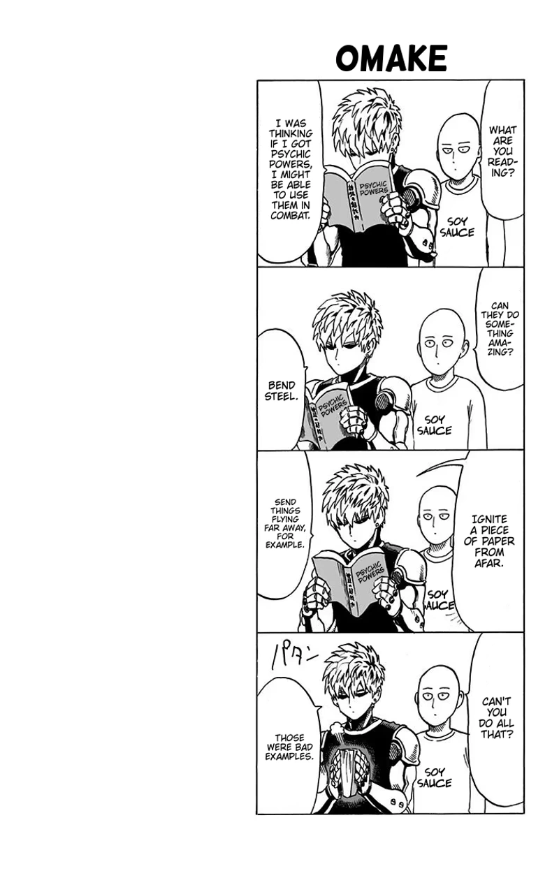 One Punch Man Manga Chapter 34.5 page 26 - Salmon | Volume 6 Extras scene