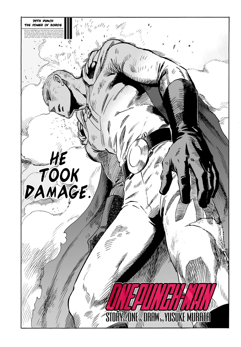 One Punch Man Manga Chapter 36 page 1 - The Power of Boros scene