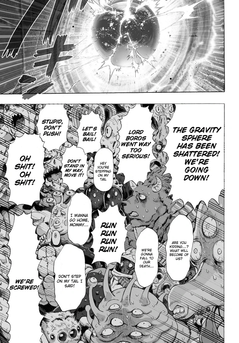 One Punch Man Manga Chapter 36 page 45 - The Power of Boros scene