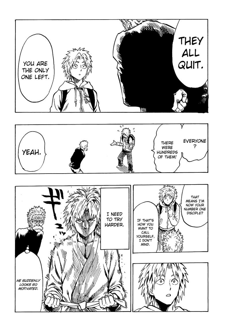 One Punch Man Manga Chapter 37.7 page 4 - Recollection Of A Most Sincere Apprentice | Volume 7 Extras scene