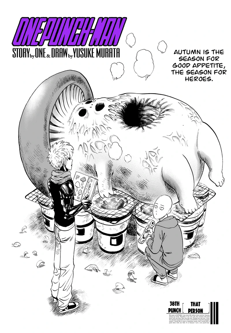 One Punch Man Manga Chapter 39 page 1 - That Person scene