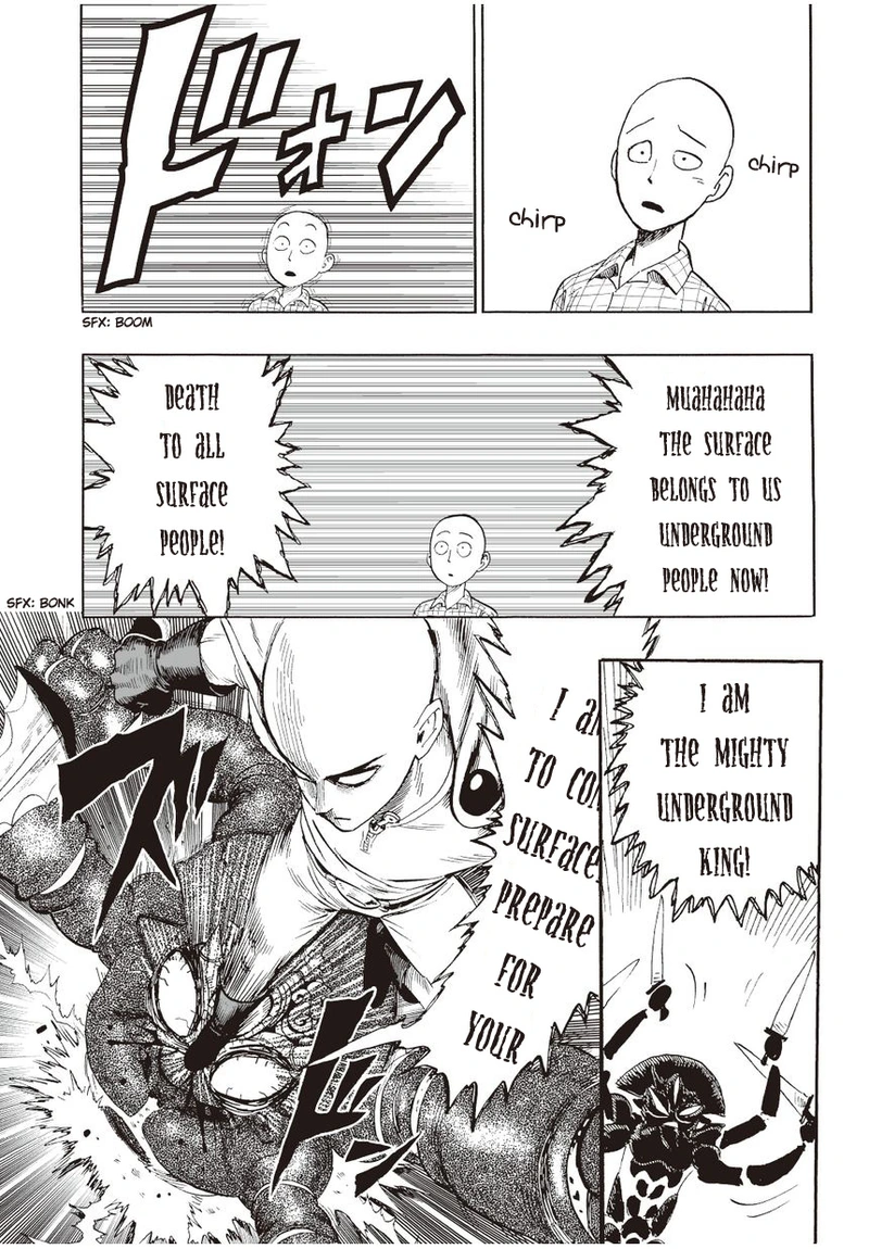 One Punch Man Manga Chapter 4 page 18 - Dark Undergrounders scene