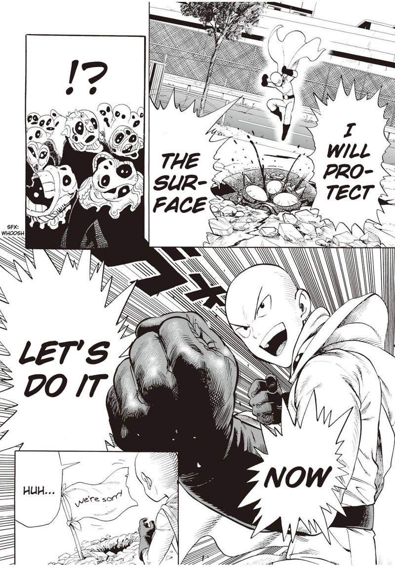 One Punch Man Manga Chapter 4 page 19 - Dark Undergrounders scene