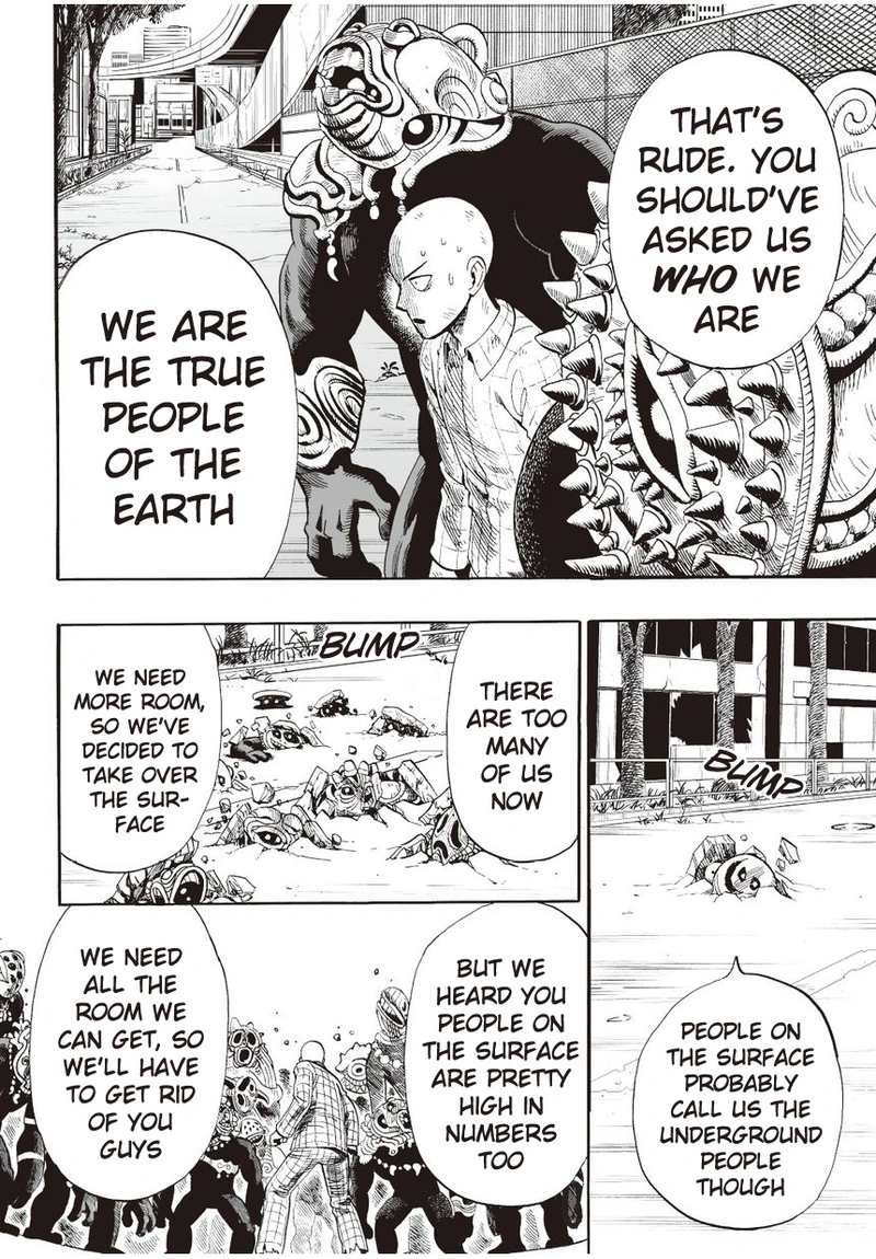 One Punch Man Manga Chapter 4 page 8 - Dark Undergrounders scene