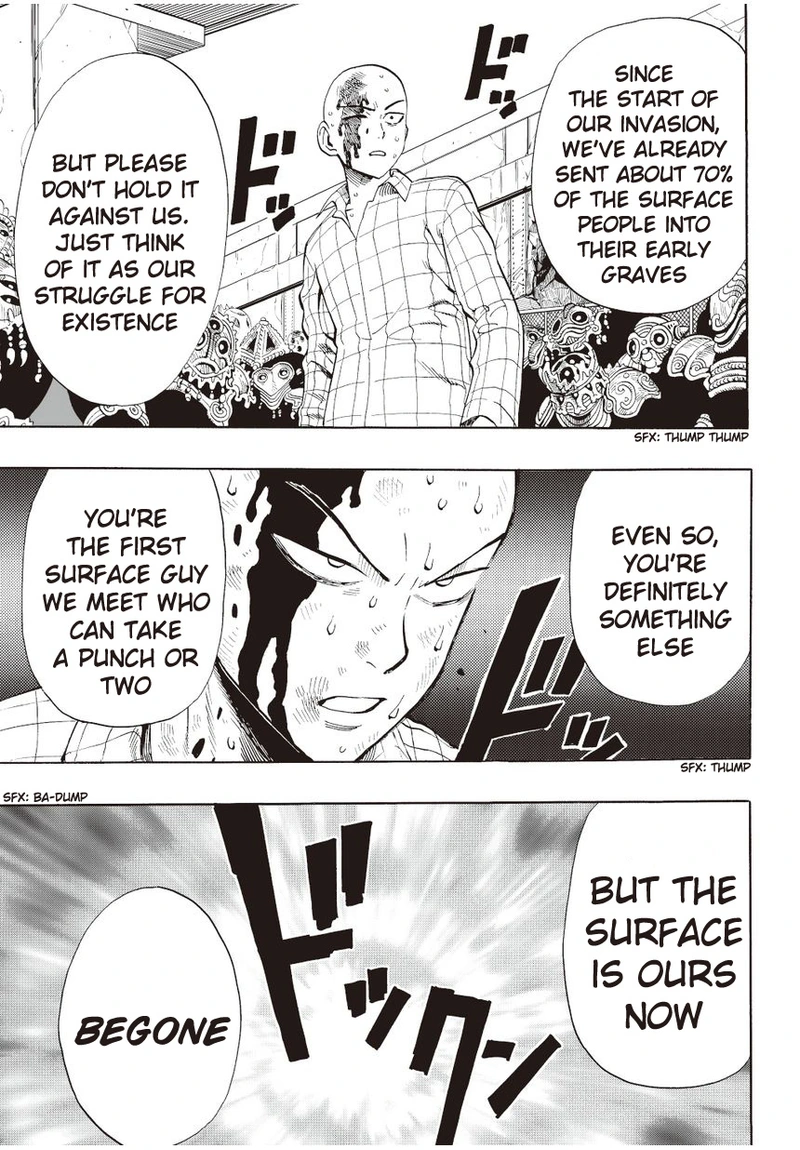 One Punch Man Manga Chapter 4 page 9 - Dark Undergrounders scene