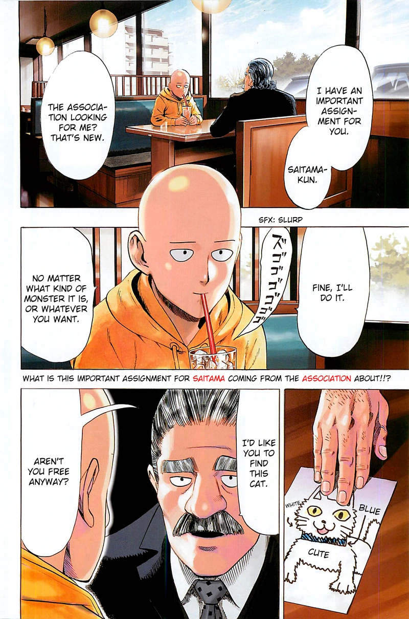One Punch Man Manga Chapter 40.6 page 2 - Lost Cat | Volume 8 Extras scene