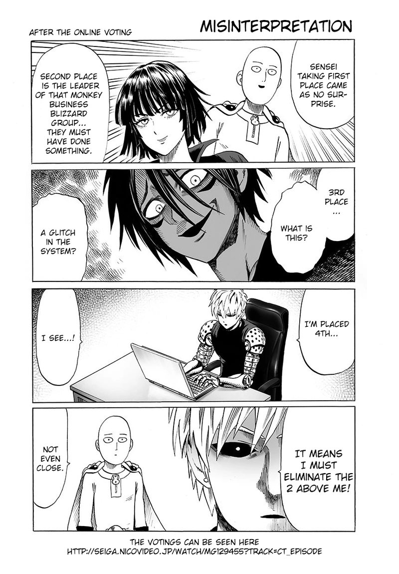 One Punch Man Manga Chapter 47.8 page 1 - Misinterpretation | Online Extras scene