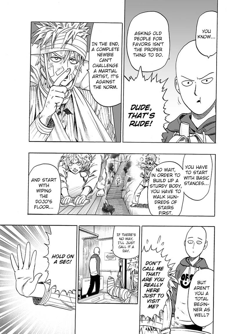 One Punch Man Manga Chapter 49 page 10 - I'm Bored Anyway scene