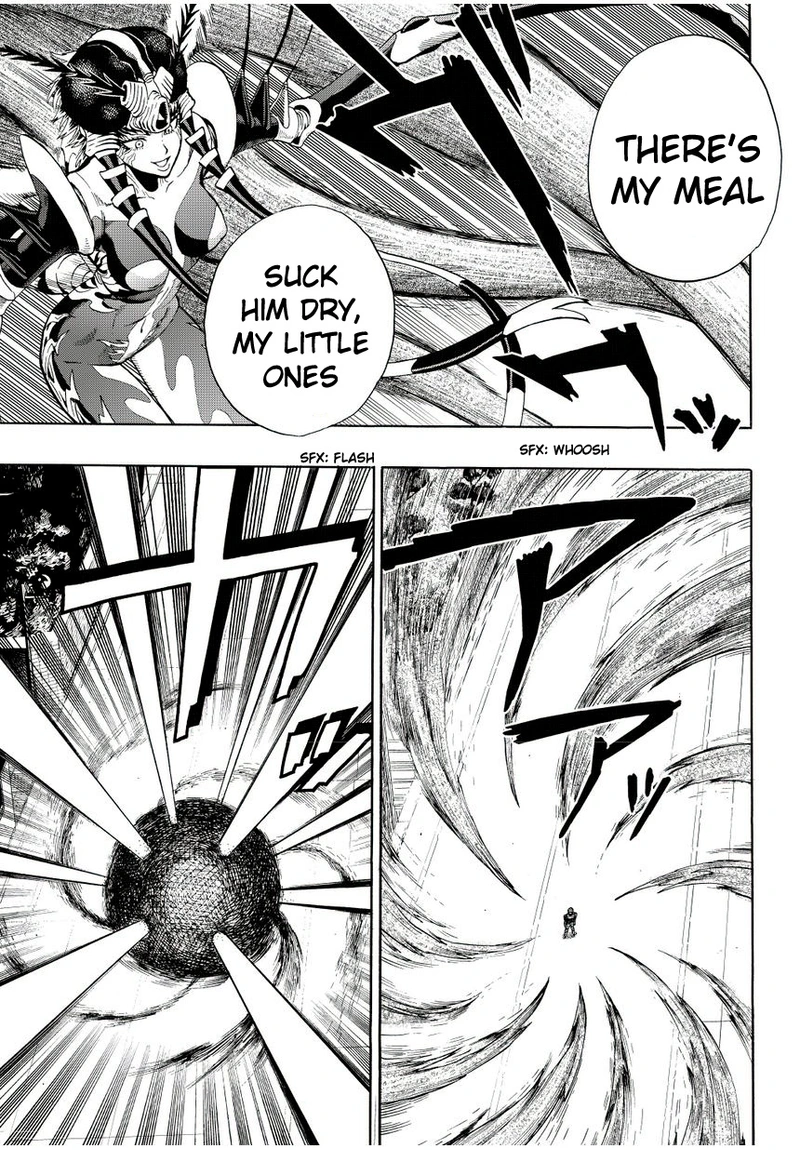 One Punch Man Manga Chapter 5 page 16 - Itch Explosion scene