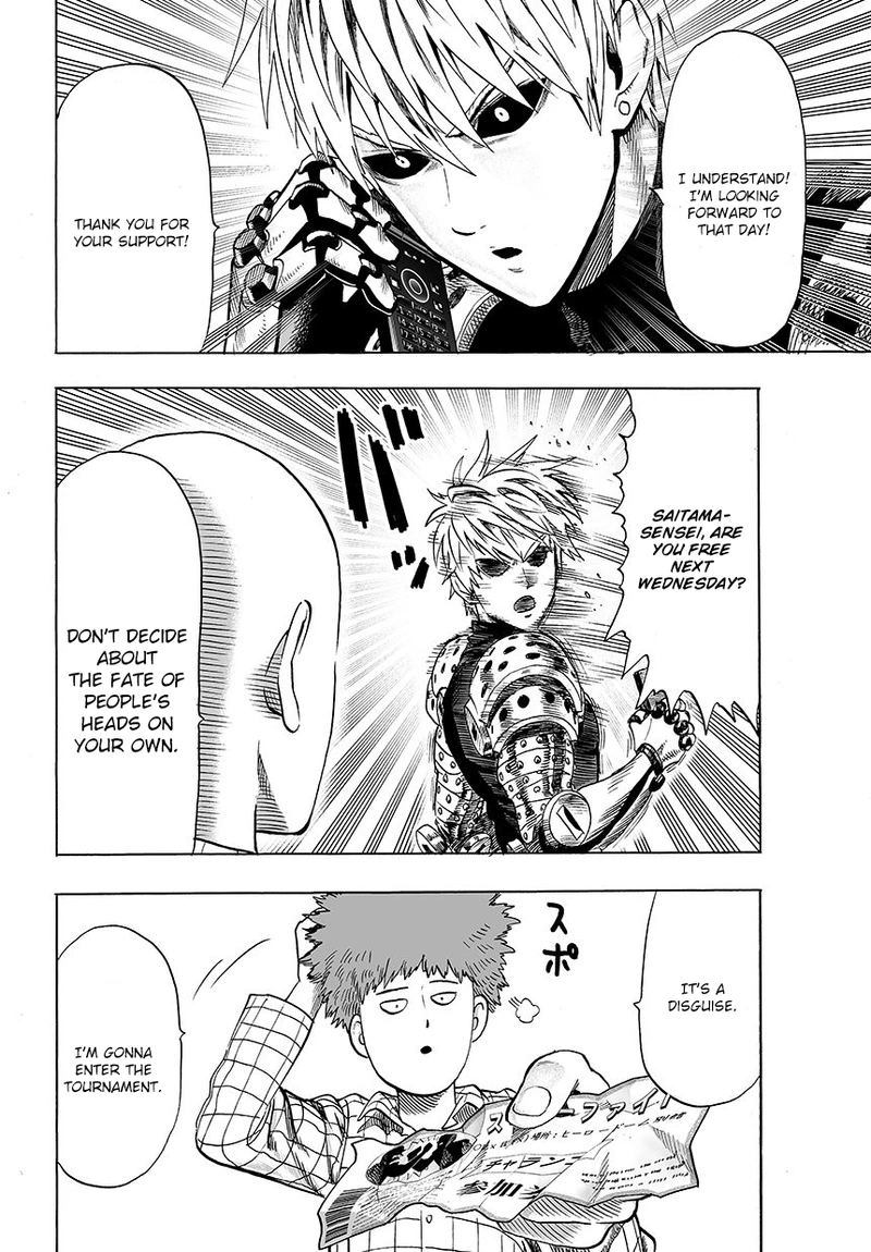 One Punch Man Manga Chapter 51 page 15 - Headgear scene