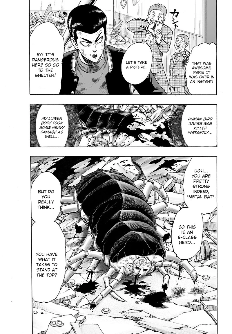 One Punch Man Manga Chapter 54 page 3 - Centipede scene