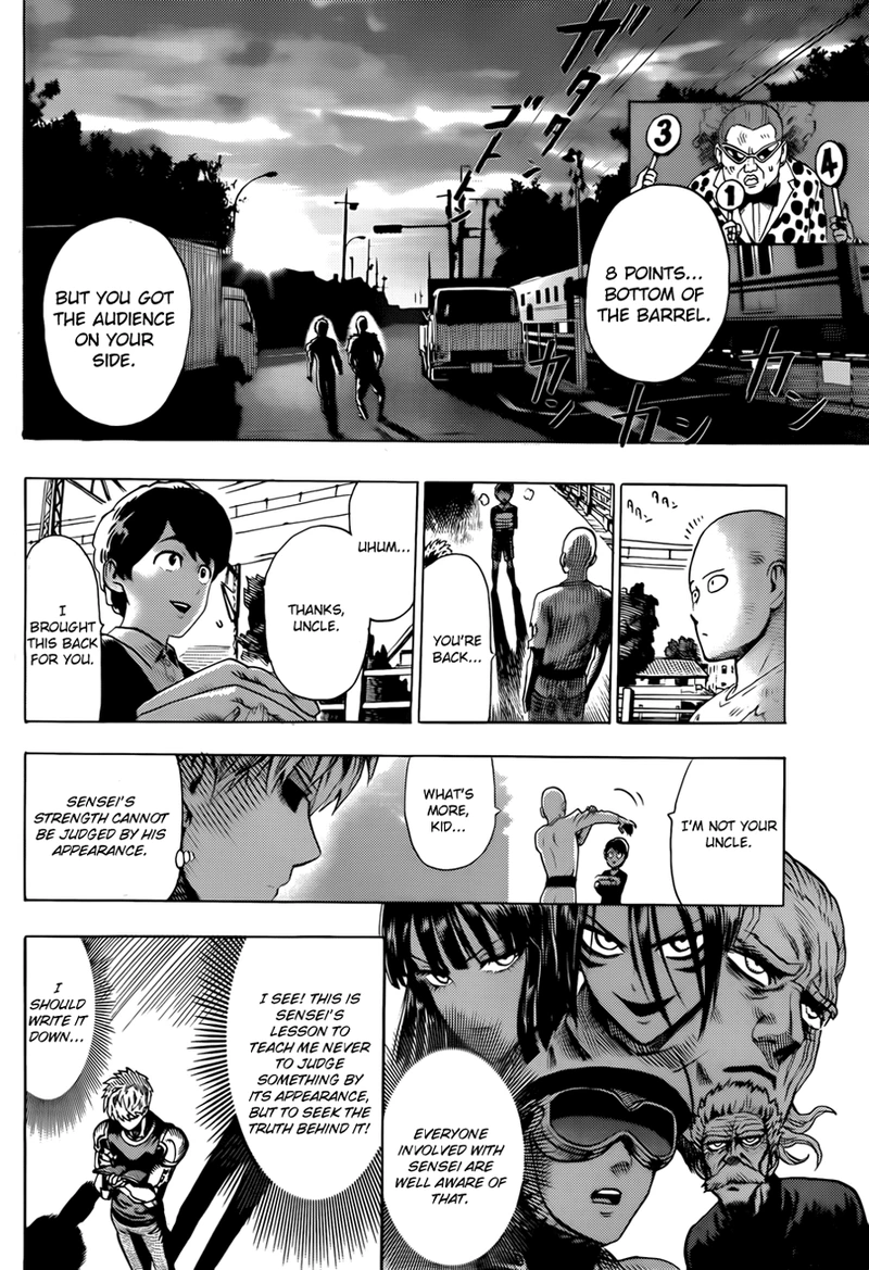 One Punch Man Manga Chapter 55.7 page 18 - Sense | Volume 10 Extras scene