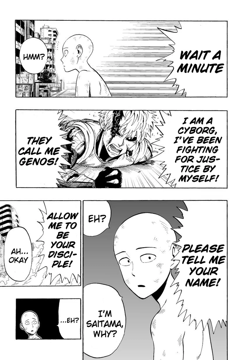 One Punch Man Manga Chapter 6 page 24 - Saitama scene