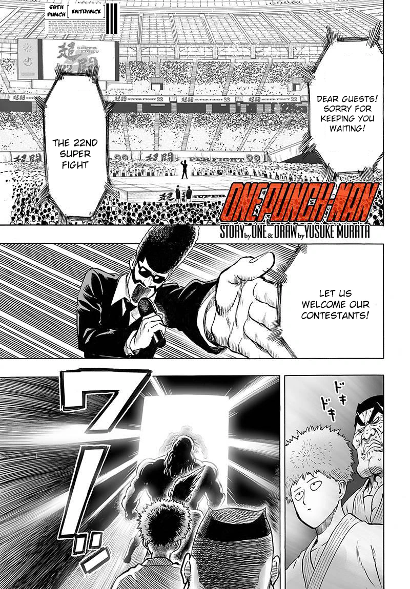 One Punch Man Manga Chapter 60 page 1 - Entering the Stadium scene
