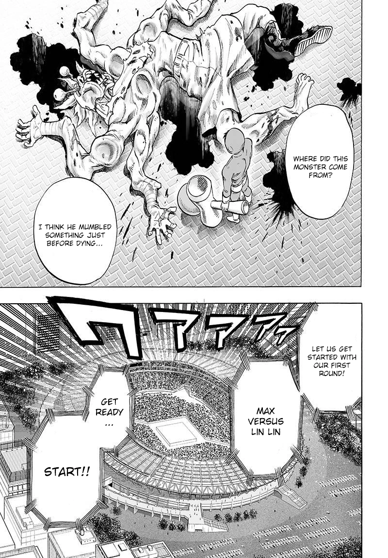 One Punch Man Manga Chapter 60 page 26 - Entering the Stadium scene