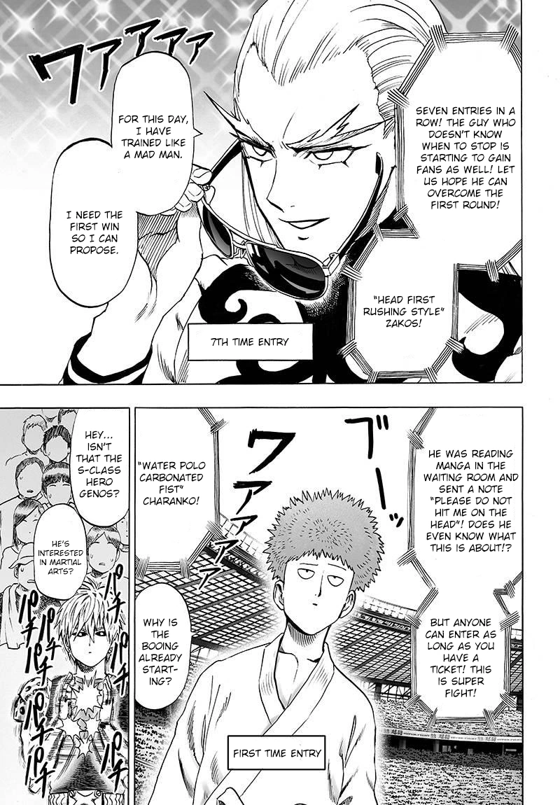 One Punch Man Manga Chapter 60 page 9 - Entering the Stadium scene
