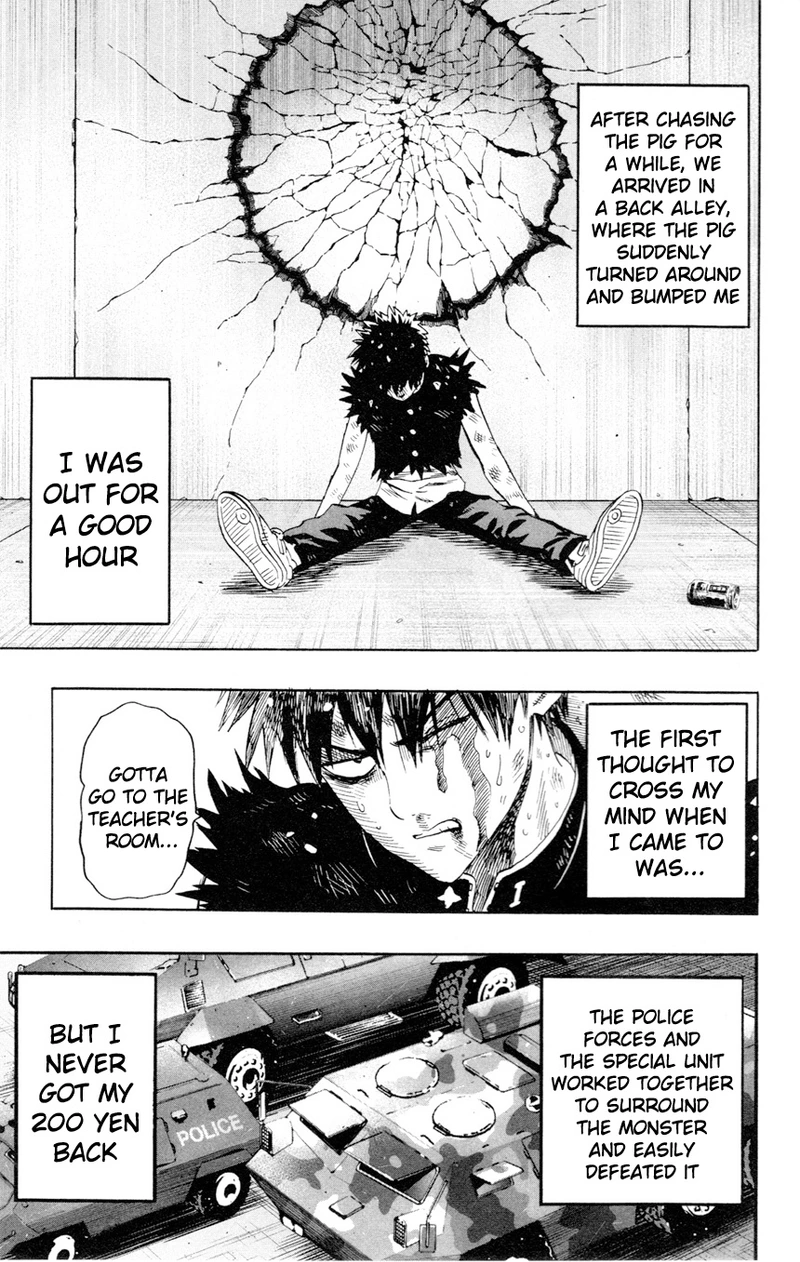 One Punch Man Manga Chapter 8.5 page 19 - 200 Yen | Volume 1 Extras scene