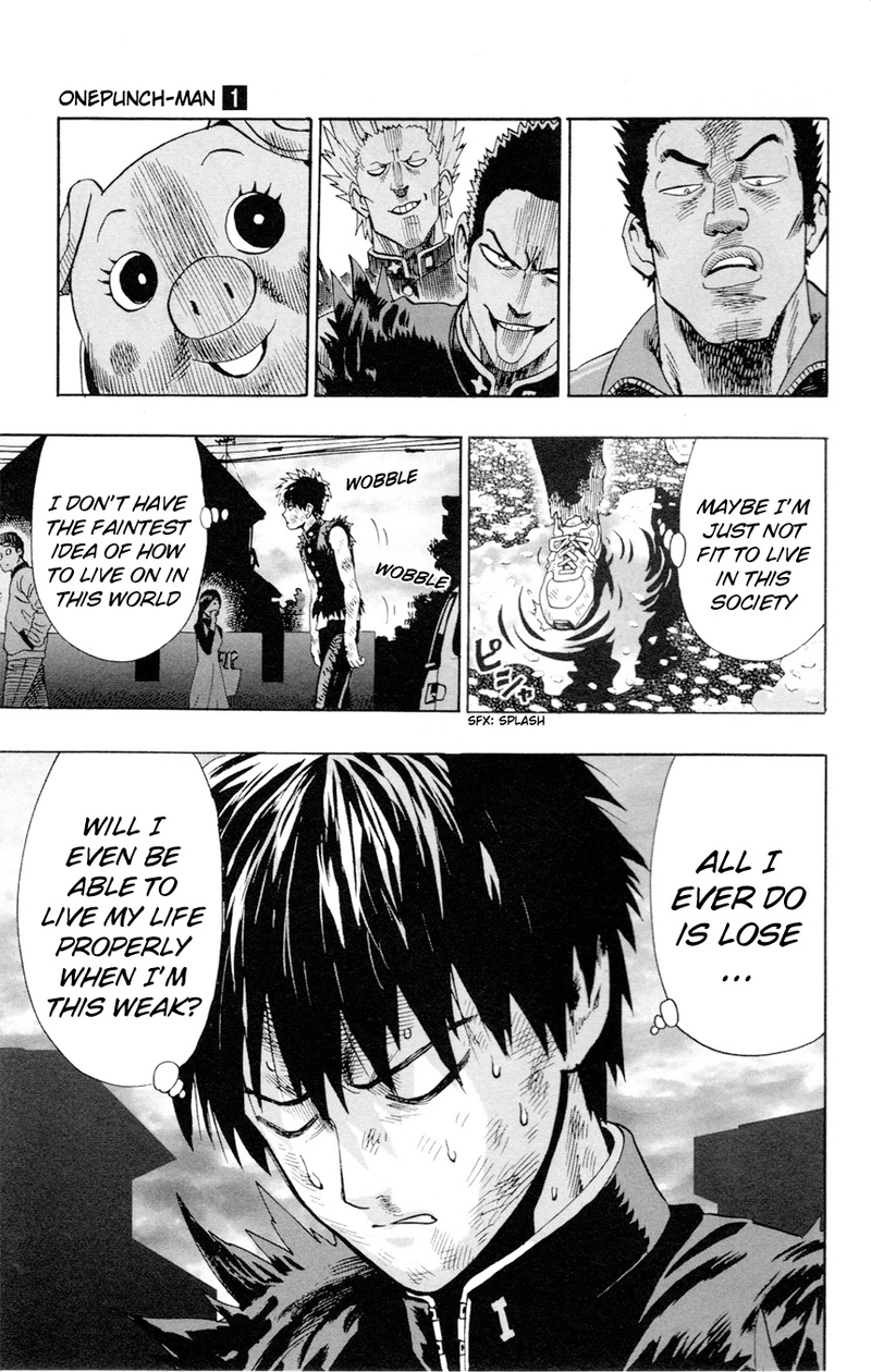 One Punch Man Manga Chapter 8.5 page 21 - 200 Yen | Volume 1 Extras scene