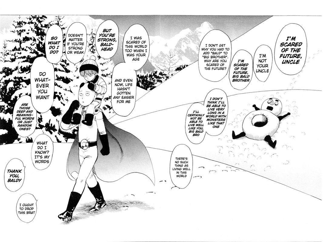 One Punch Man Manga Chapter 8.5 page 22 - 200 Yen | Volume 1 Extras scene