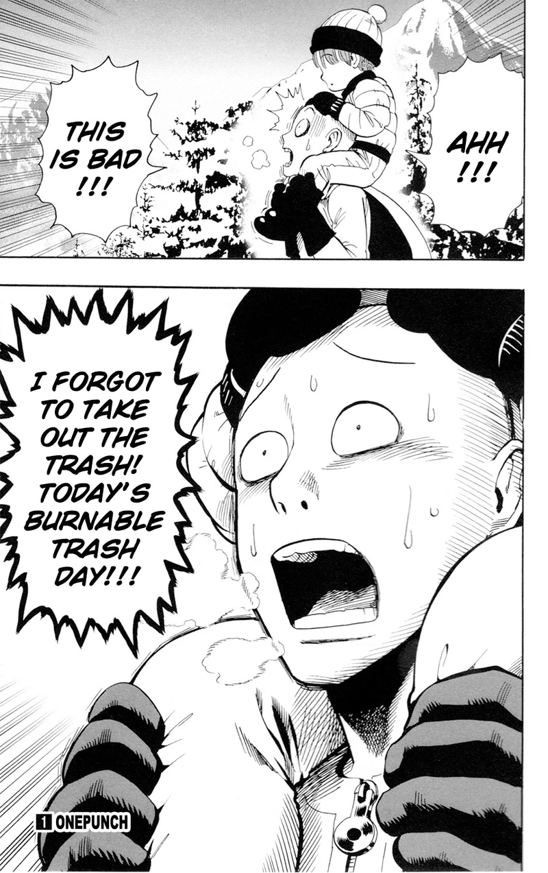 One Punch Man Manga Chapter 8.5 page 24 - 200 Yen | Volume 1 Extras scene