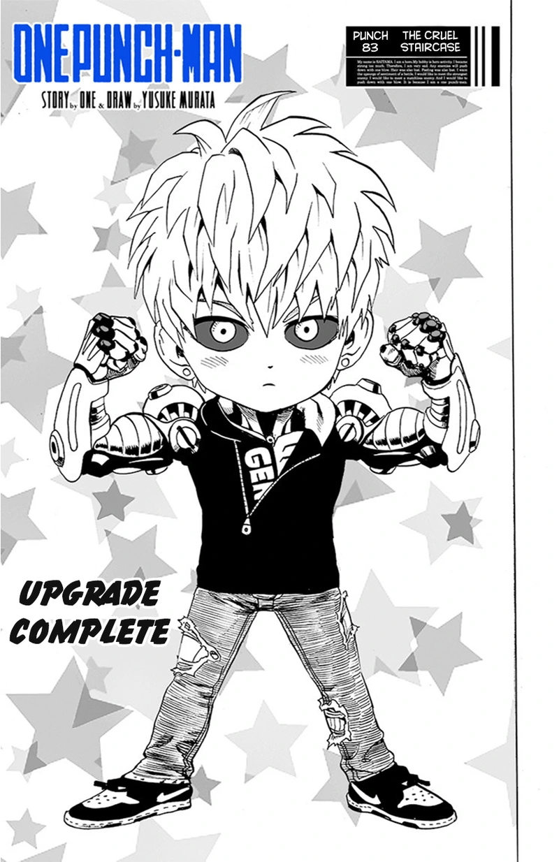One Punch Man Manga Chapter 83 page 1 - The Cruel Staircase scene