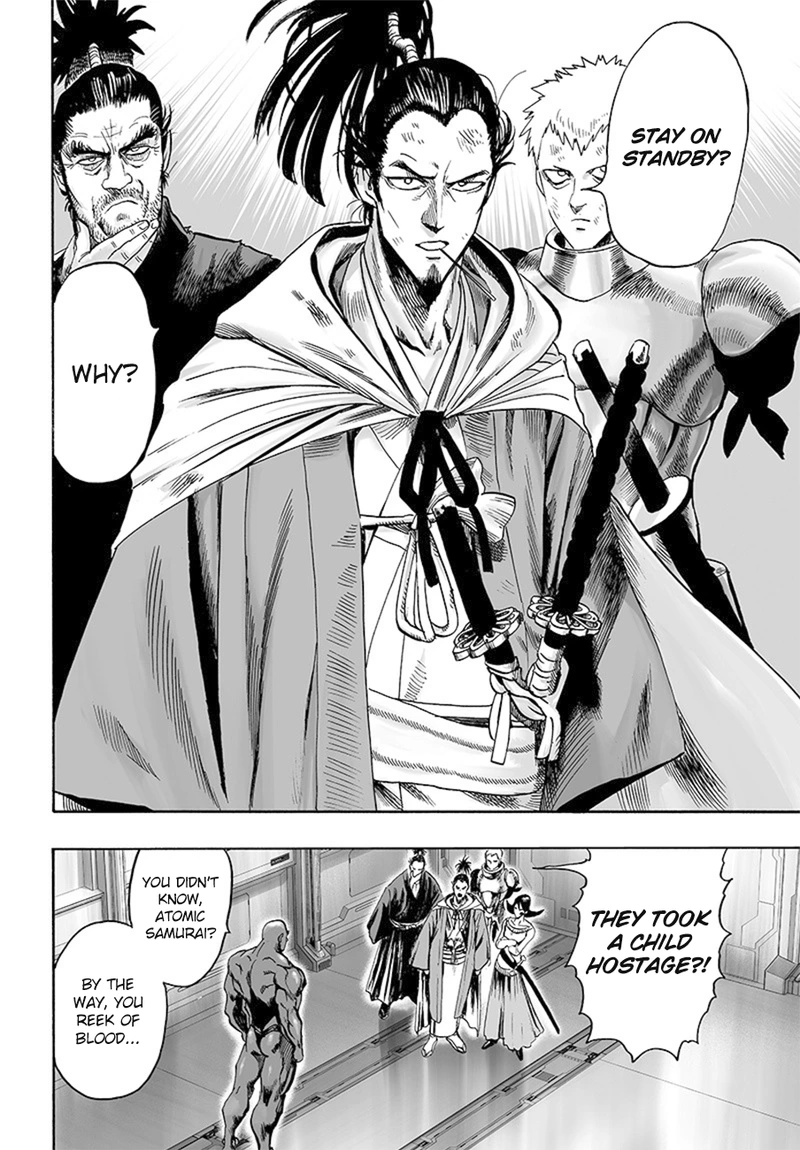 One Punch Man Manga Chapter 85 page 16 - Is it Because I'm Caped Baldy? scene