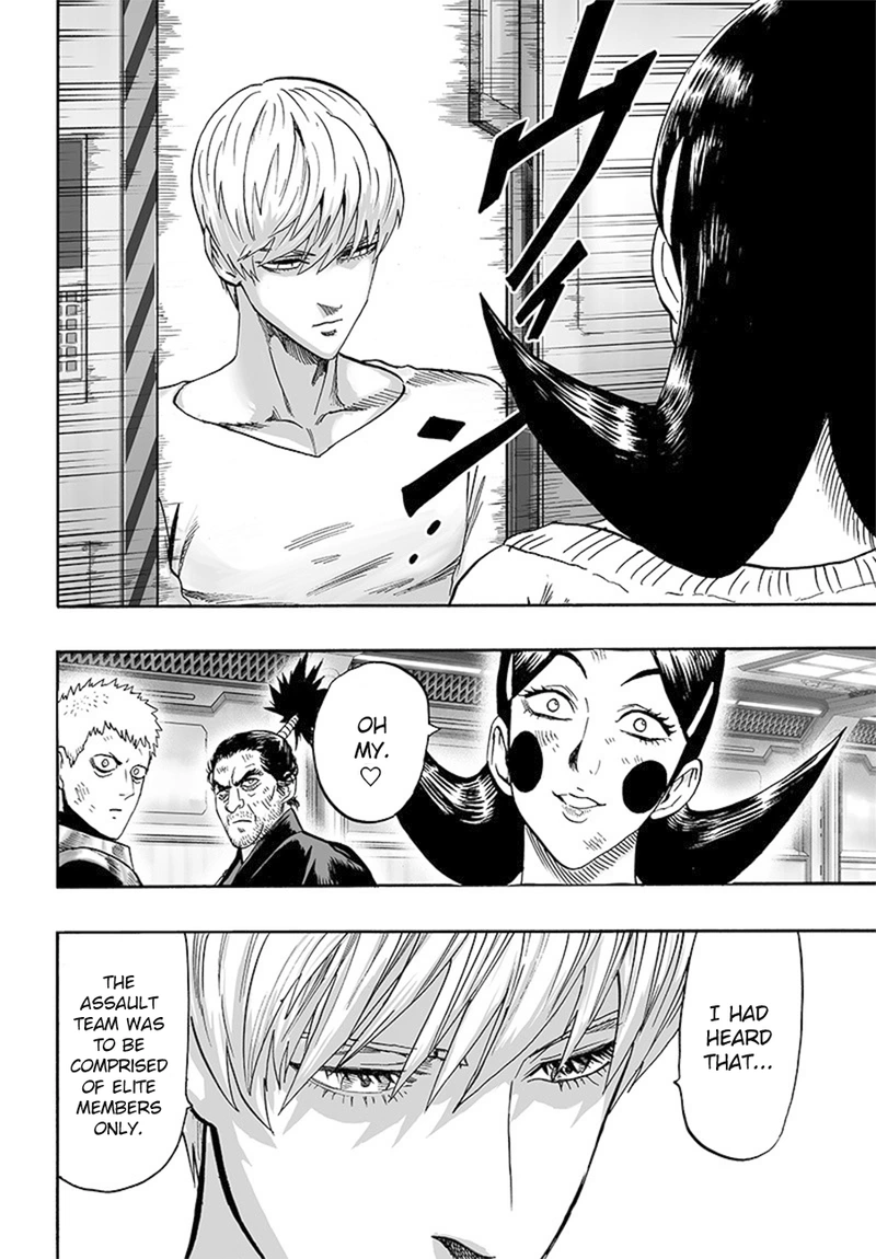 One Punch Man Manga Chapter 85 page 18 - Is it Because I'm Caped Baldy? scene