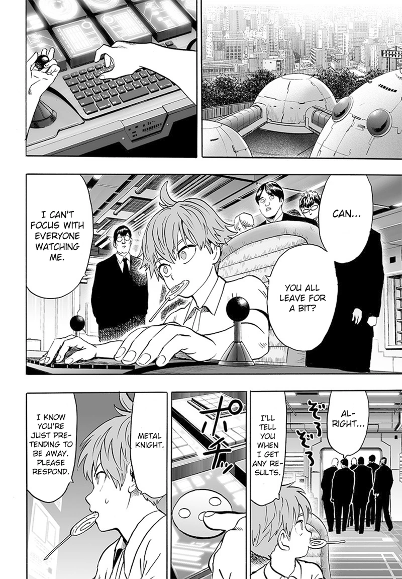 One Punch Man Manga Chapter 85 page 24 - Is it Because I'm Caped Baldy? scene