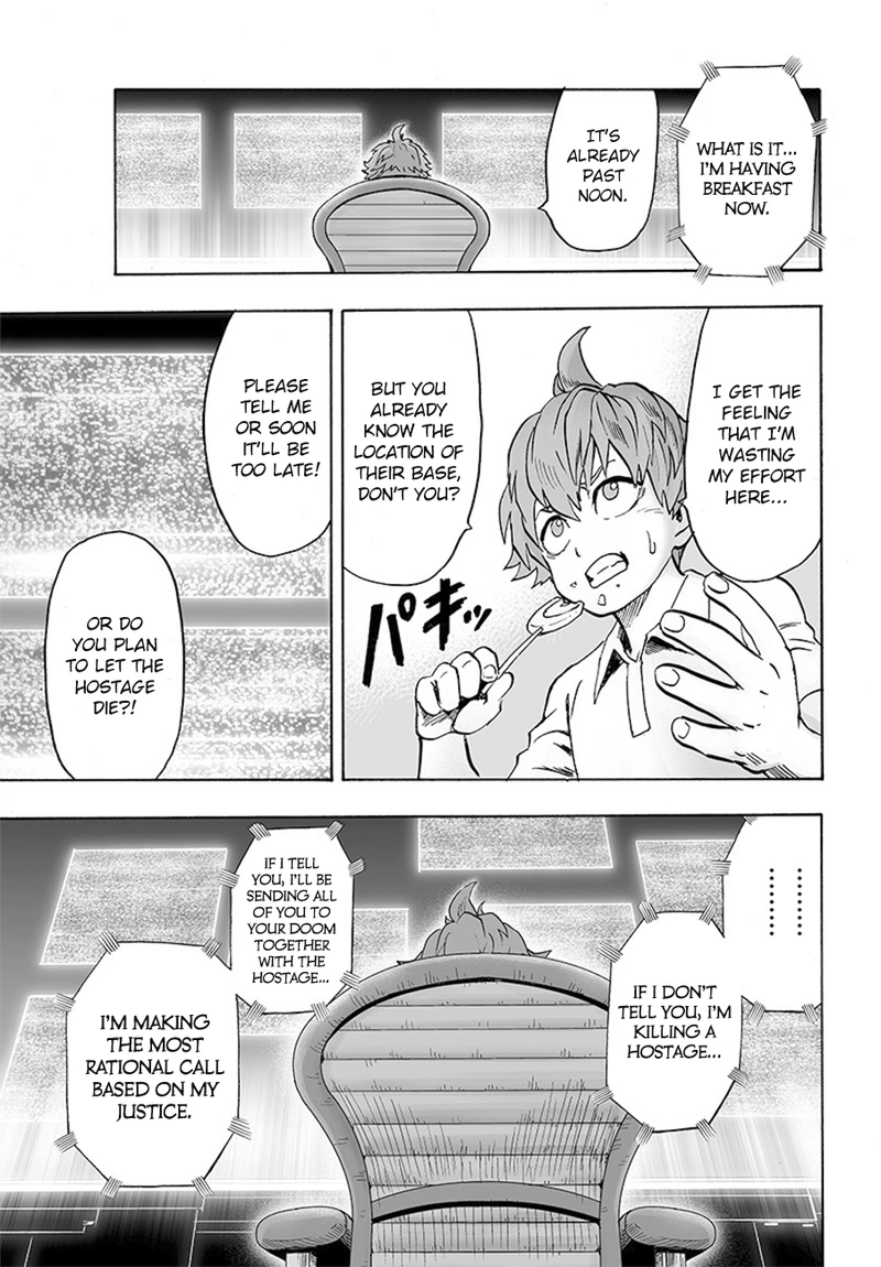 One Punch Man Manga Chapter 85 page 25 - Is it Because I'm Caped Baldy? scene