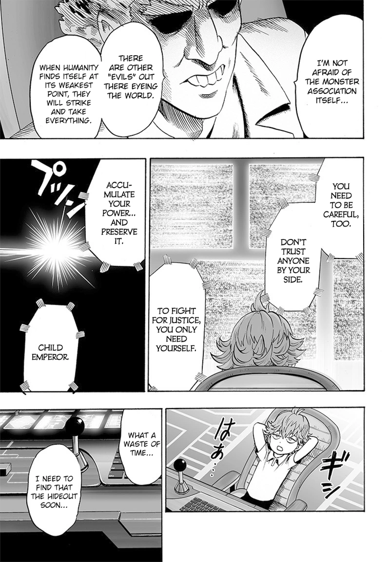 One Punch Man Manga Chapter 85 page 27 - Is it Because I'm Caped Baldy? scene