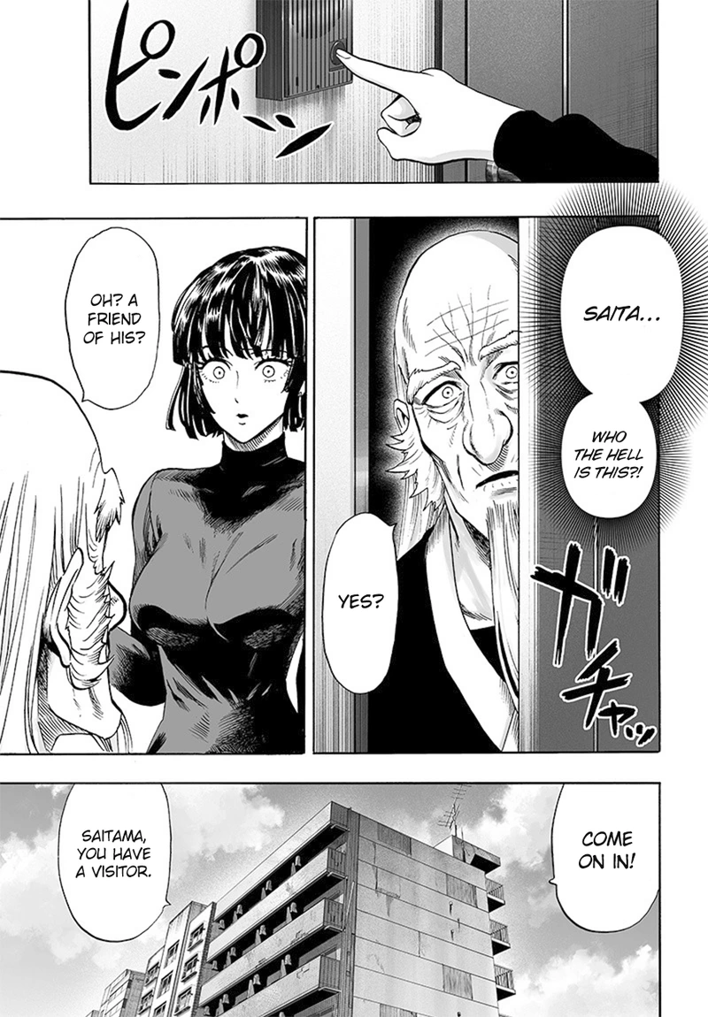 One Punch Man Manga Chapter 85 page 29 - Is it Because I'm Caped Baldy? scene