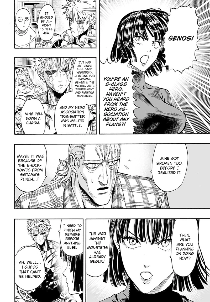 One Punch Man Manga Chapter 85 page 36 - Is it Because I'm Caped Baldy? scene