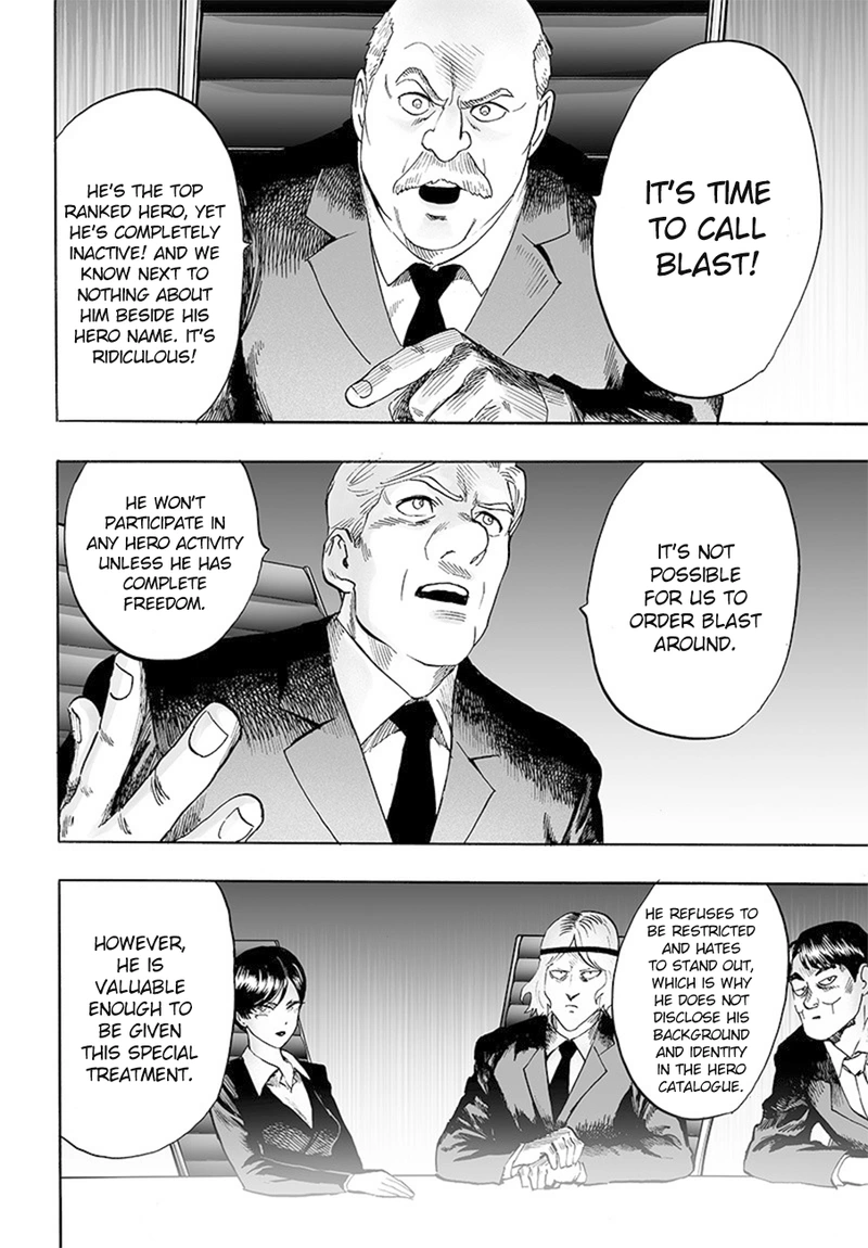 One Punch Man Manga Chapter 85 page 4 - Is it Because I'm Caped Baldy? scene