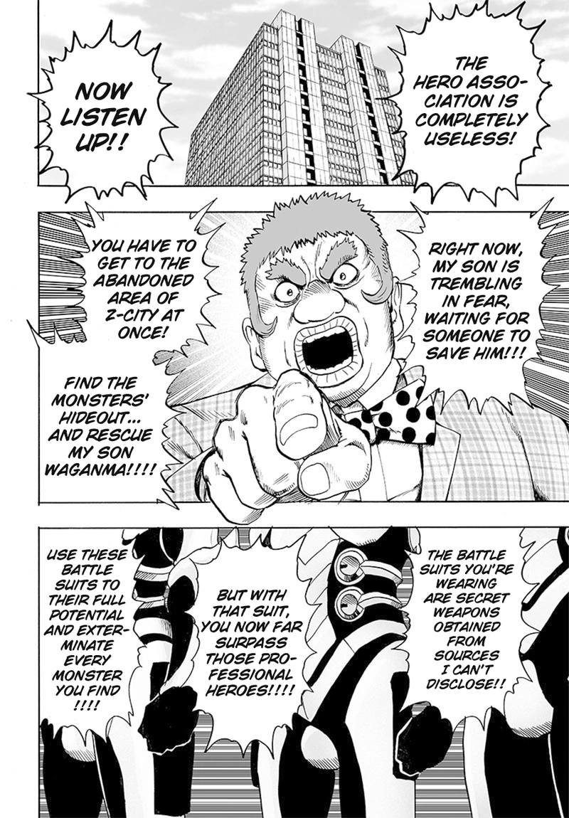 One Punch Man Manga Chapter 85 page 42 - Is it Because I'm Caped Baldy? scene