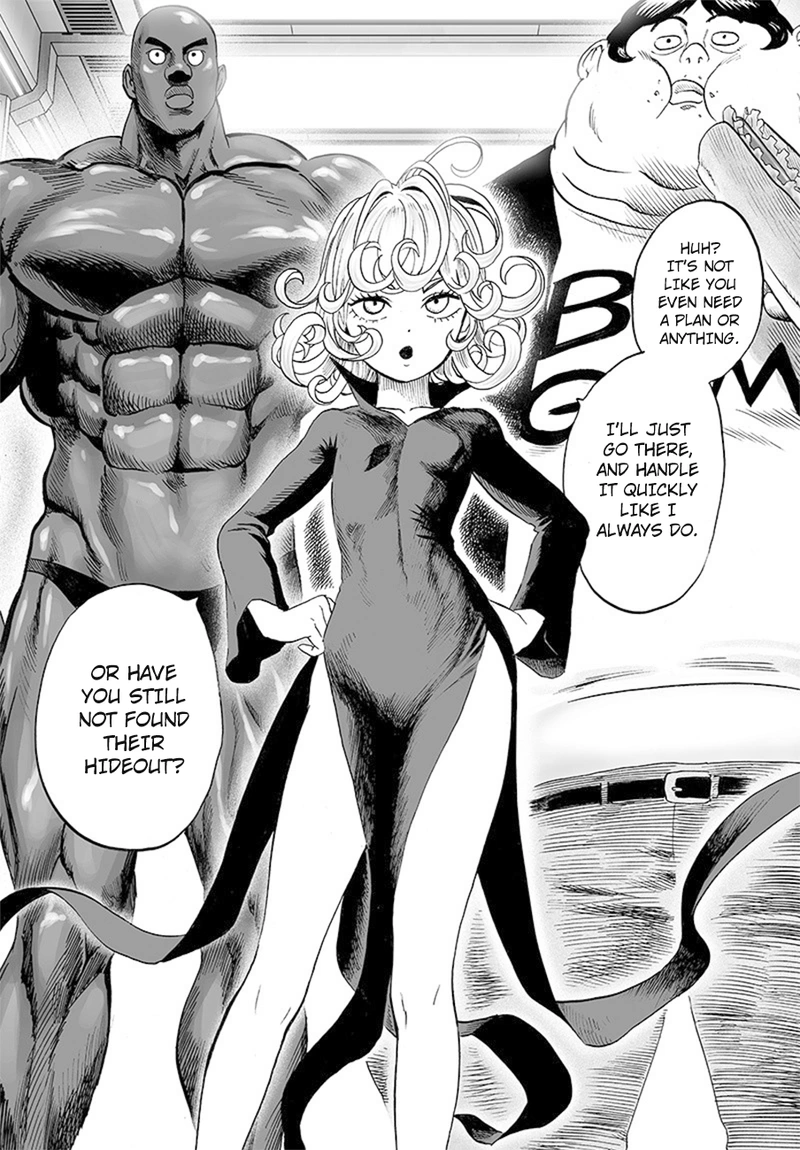 One Punch Man Manga Chapter 85 page 8 - Is it Because I'm Caped Baldy? scene