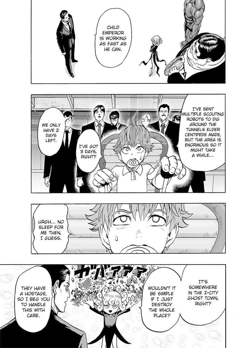 One Punch Man Manga Chapter 85 page 9 - Is it Because I'm Caped Baldy? scene