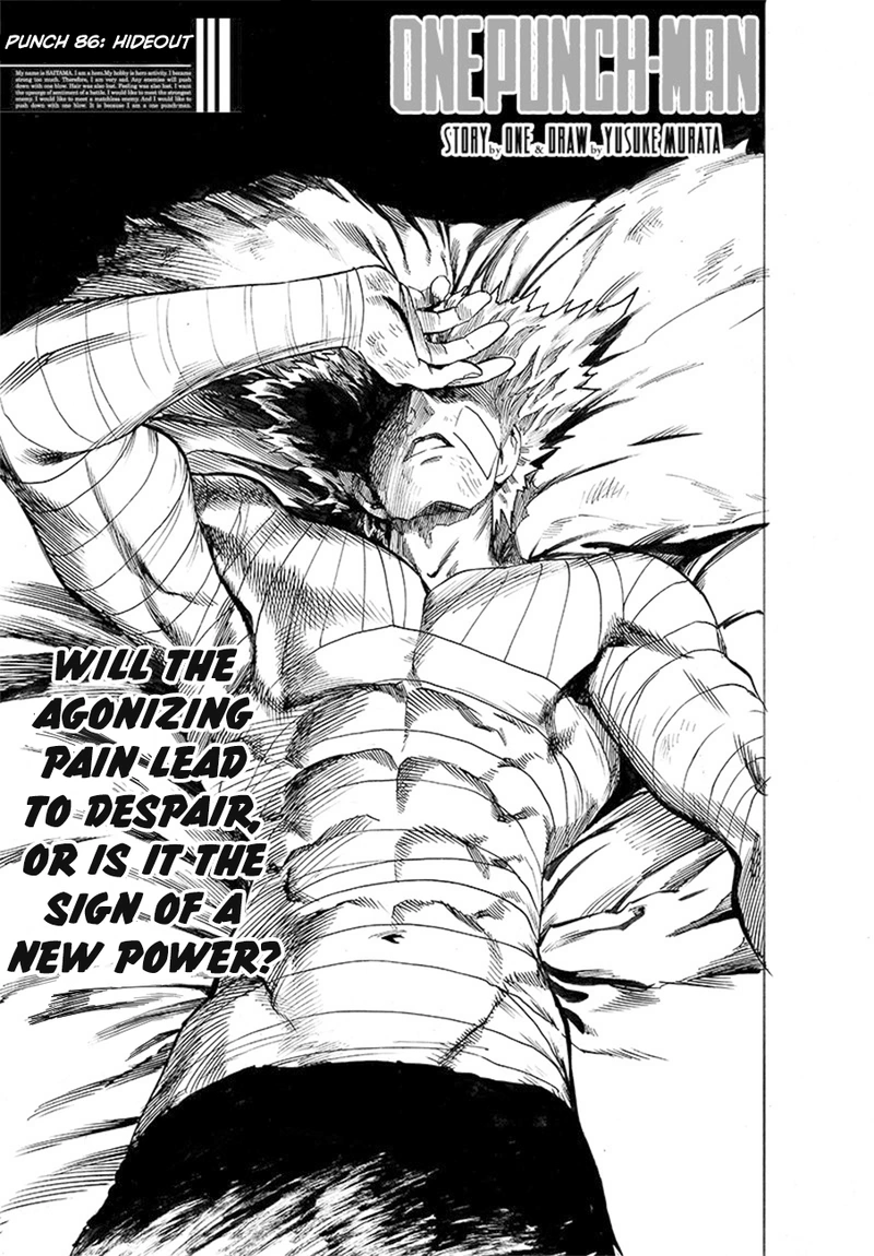 One Punch Man Manga Chapter 86 page 1 - Hideout scene