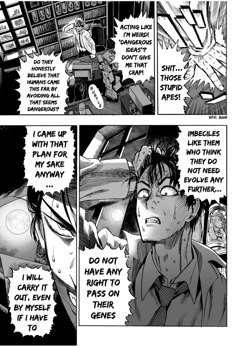 One Punch Man Manga Chapter 9 page 3 - House of Evolution scene