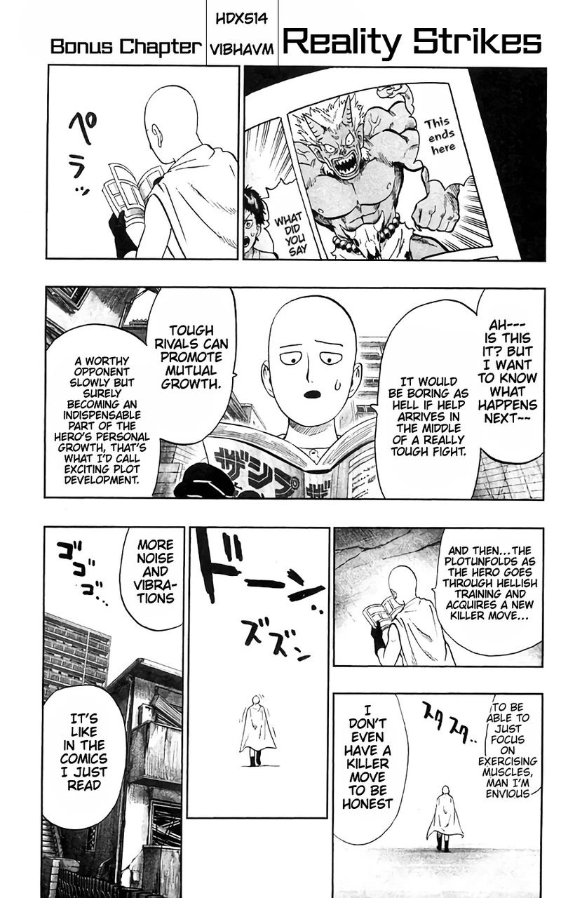 One Punch Man Manga Chapter 92.5 page 3 - Reality Punch | Volume 19 Extras scene