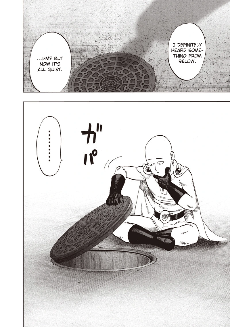 One Punch Man Manga Chapter 92 page 68 - Manhole scene
