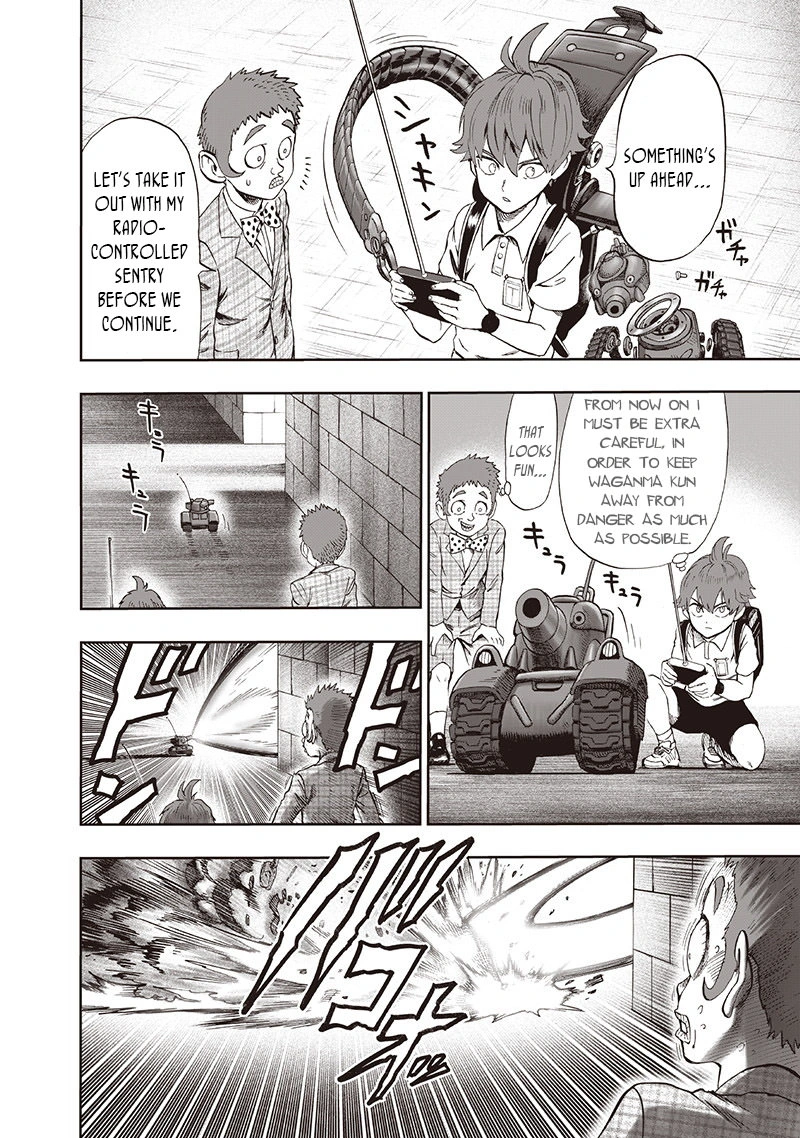 One Punch Man Manga Chapter 97 page 28 - Backpack scene