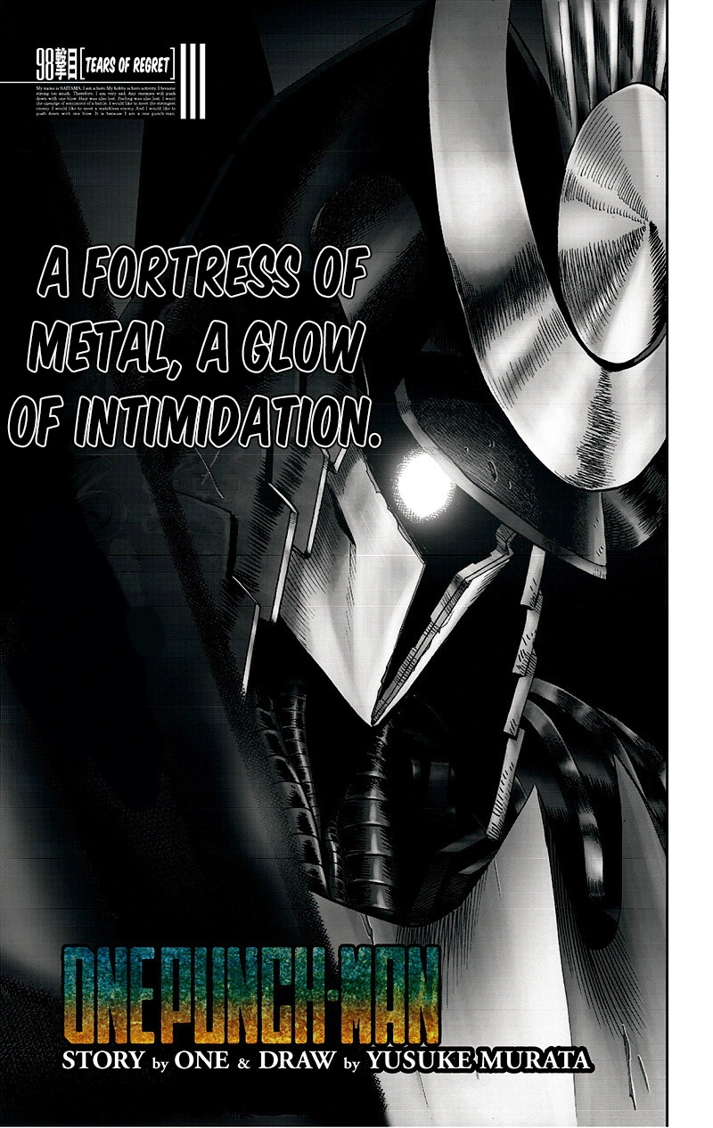 One Punch Man Manga Chapter 98 page 1 - Tears of Regret scene
